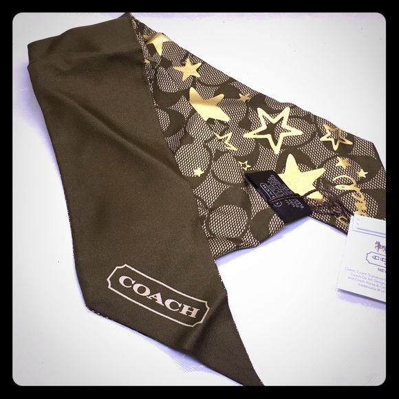 New authentic Coach star print pony silk scarf - Picture 2 of 2